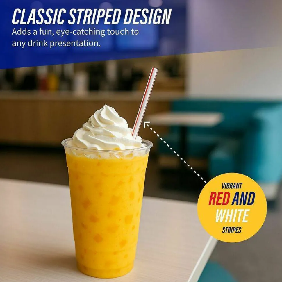 Genuine Joe Jumbo Striped Straws