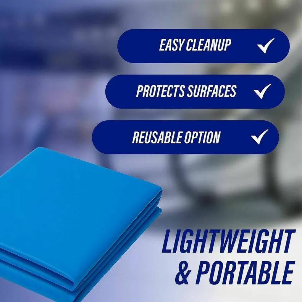 Genuine Joe Plastic Rectangular Table Covers, 108" Length x 54" Width, Plastic, Blue, 6 Per Pack, 4 Packs