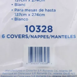 Genuine Joe Plastic Rectangular Table Covers, 108