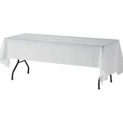 Genuine Joe Plastic Rectangular Table Covers, 108