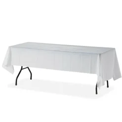 Genuine Joe Plastic Rectangular Table Covers, 108