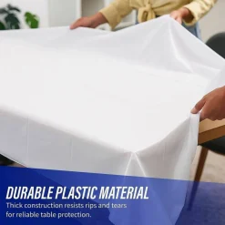 Genuine Joe Plastic Rectangular Table Covers, 108