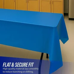 Genuine Joe Plastic Rectangular Table Covers, 54" x 108", Blue, Pack Of 6