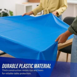Genuine Joe Plastic Rectangular Table Covers, 54