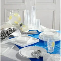 Genuine Joe Plastic Rectangular Table Covers, 54