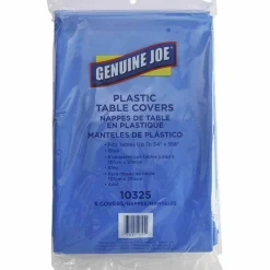 Genuine Joe Plastic Rectangular Table Covers, 54