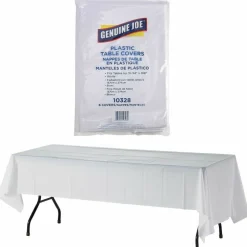 Genuine Joe Plastic Table Covers, 54