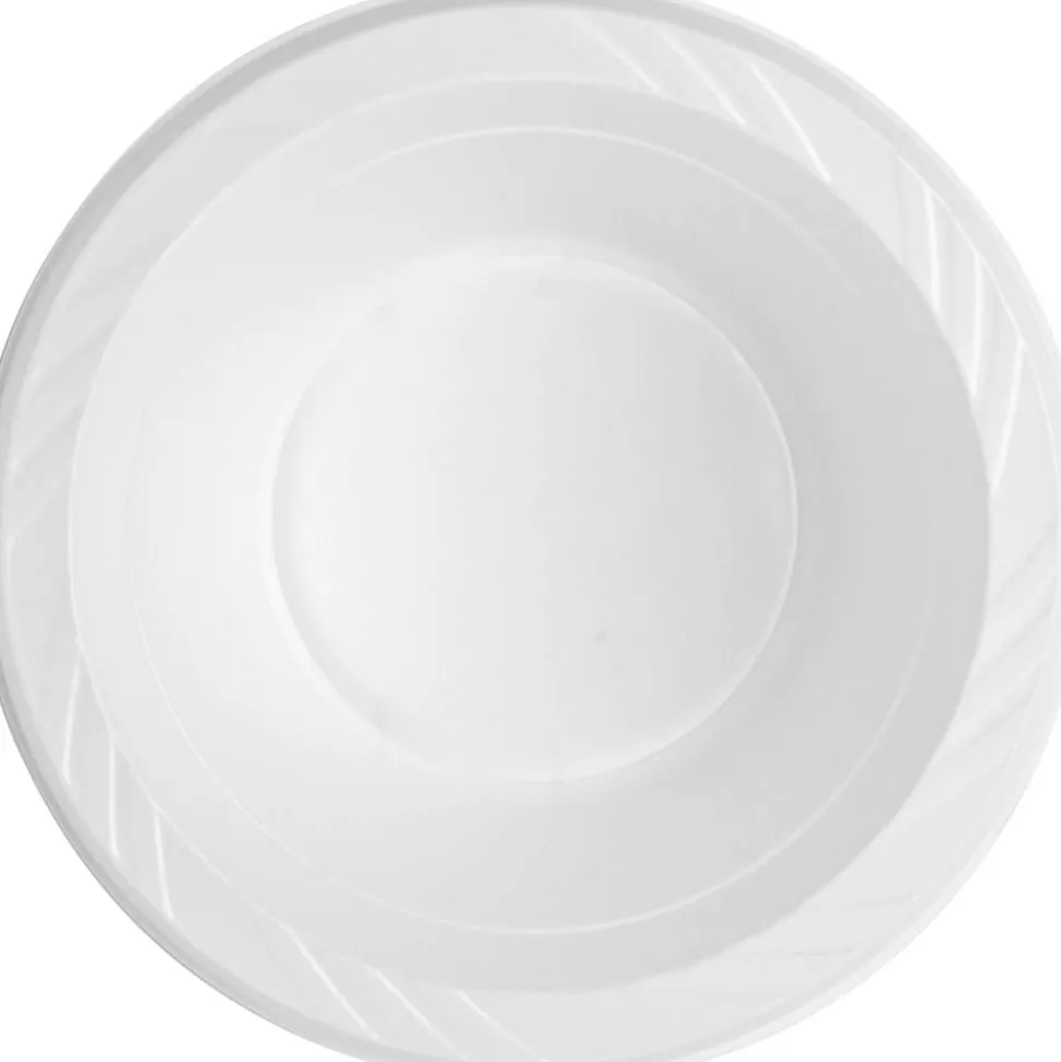 Genuine Joe Reusable Plastic Bowls - 125 / Pack - 12 fl oz Bowl - Plastic - Serving - Disposable - White - 1000 Piece(s) / Carton