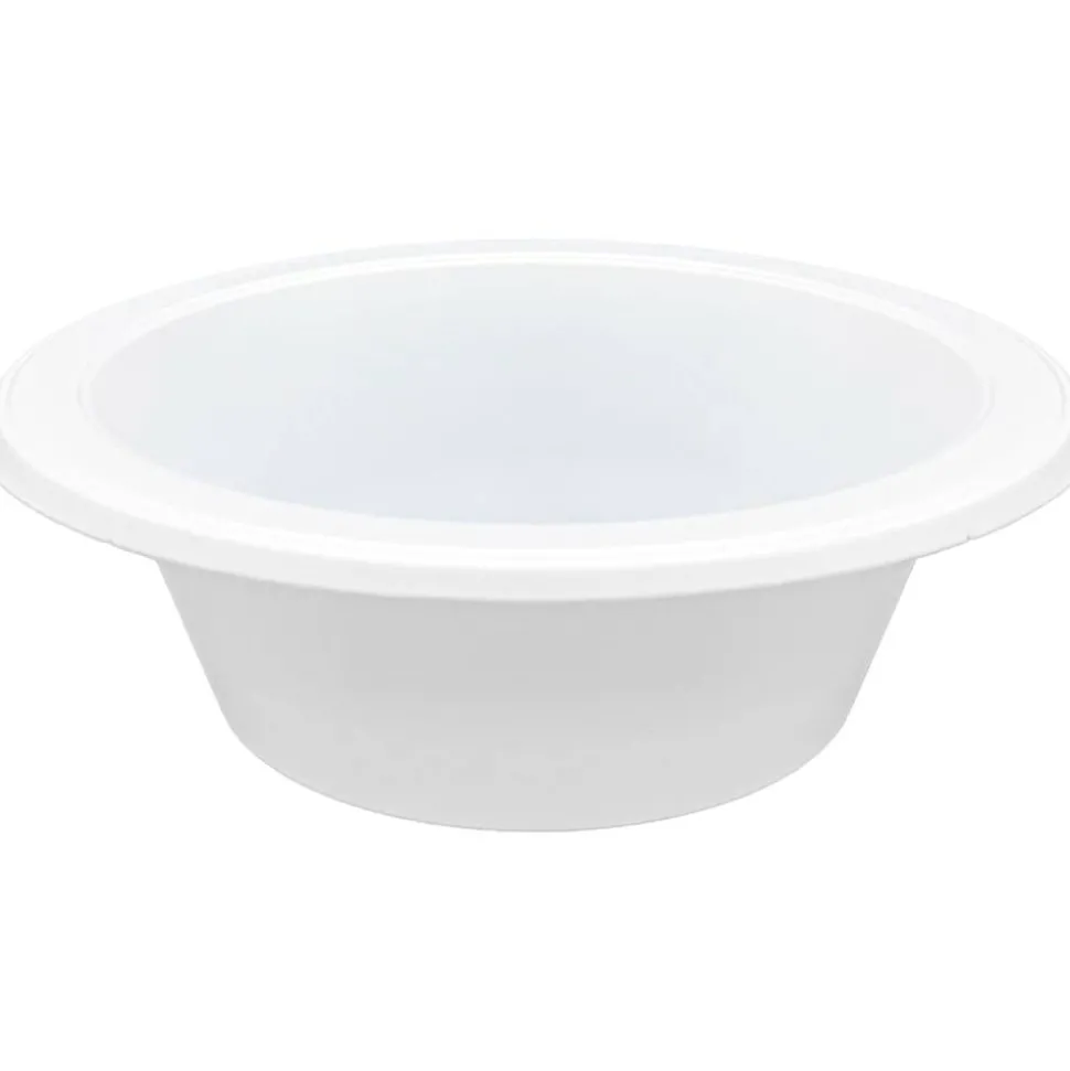 Genuine Joe Reusable/Disposable 12 Oz. Plastic Bowls, White, Pack Of 125