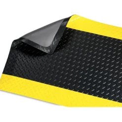 Genuine Joe Safe Step Anti-Fatigue Mat, 2' x 3', Black/Yellow