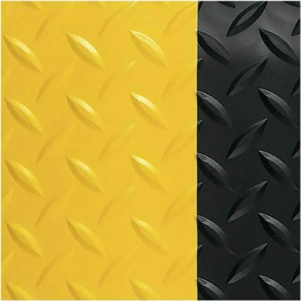 Genuine Joe Safe Step Anti-Fatigue Mat, 2' x 3', Black/Yellow