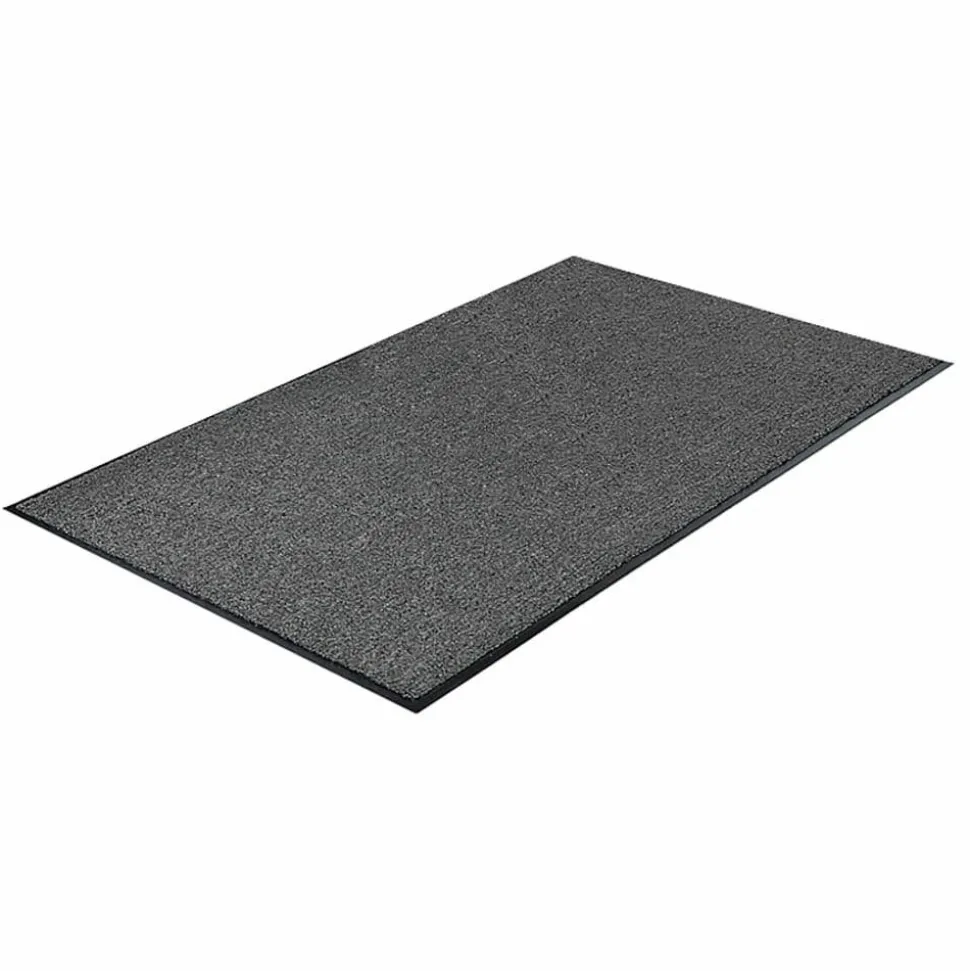 Genuine Joe Silver Series Walk-Off Indoor Mat, 4' x 6', Charcoal