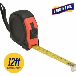 Genuine Joe Tape Measure - 12 ft Length - Imperial Measuring System - Red, Black - 1 Each