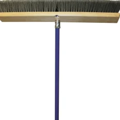 Genuine Joe All-Purpose Sweeper - Polypropylene Bristle - 24" Handle Width x 60" Handle Length - Metal Handle - Gray - 1 Each