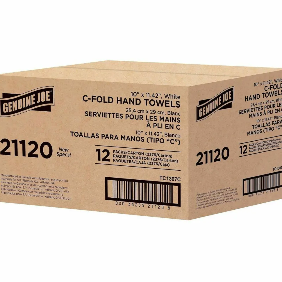 Genuine Joe C-Fold 1-Ply Paper Towels, Pack Of 2400 Sheets