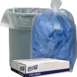 Genuine Joe Clear Low Density Can Liners - 33 gal Capacity - 33"x 39" x 1.10 mil (28 Micron) Thickness - Low Density - Clear - Recycled - 100 / Carton