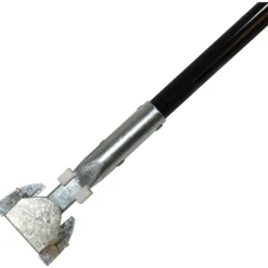 Genuine Joe Clip-on Dust Mop Steel Handle - 60" Length x 1" Diameter - Black - Steel, Vinyl - 1 Each