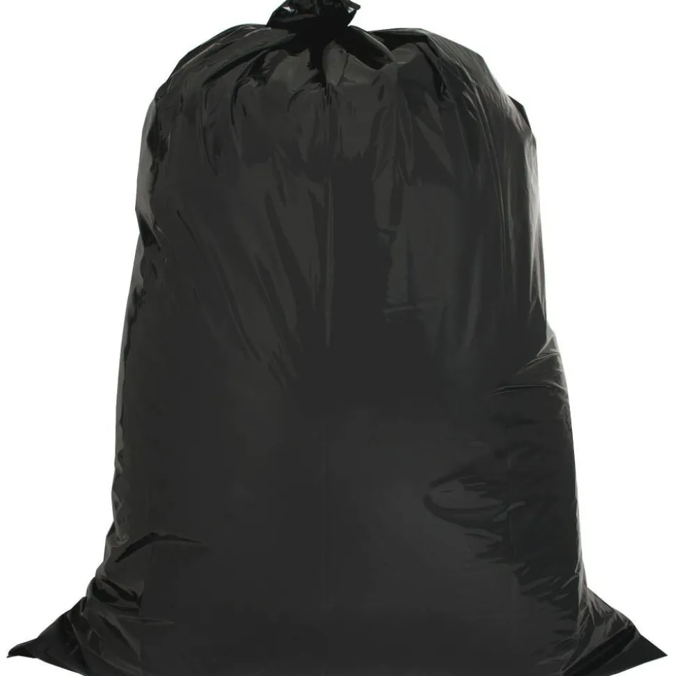 Genuine Joe Contractor Cleanup Trash Bags, 2.5 mil, 42 Gallons, 33" x 48", Black, Box Of 20