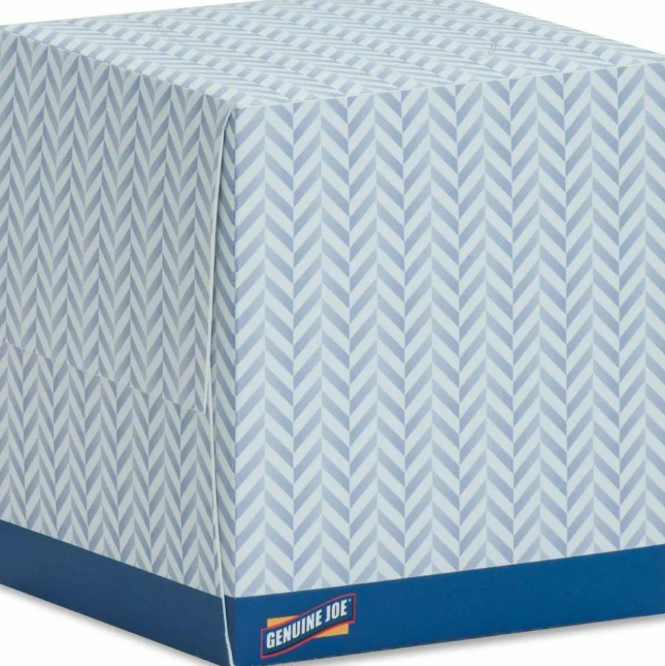 Genuine Joe Cube Box Facial Tissue - 2 Ply - Interfolded - White - 85 / Box - 36 / Carton