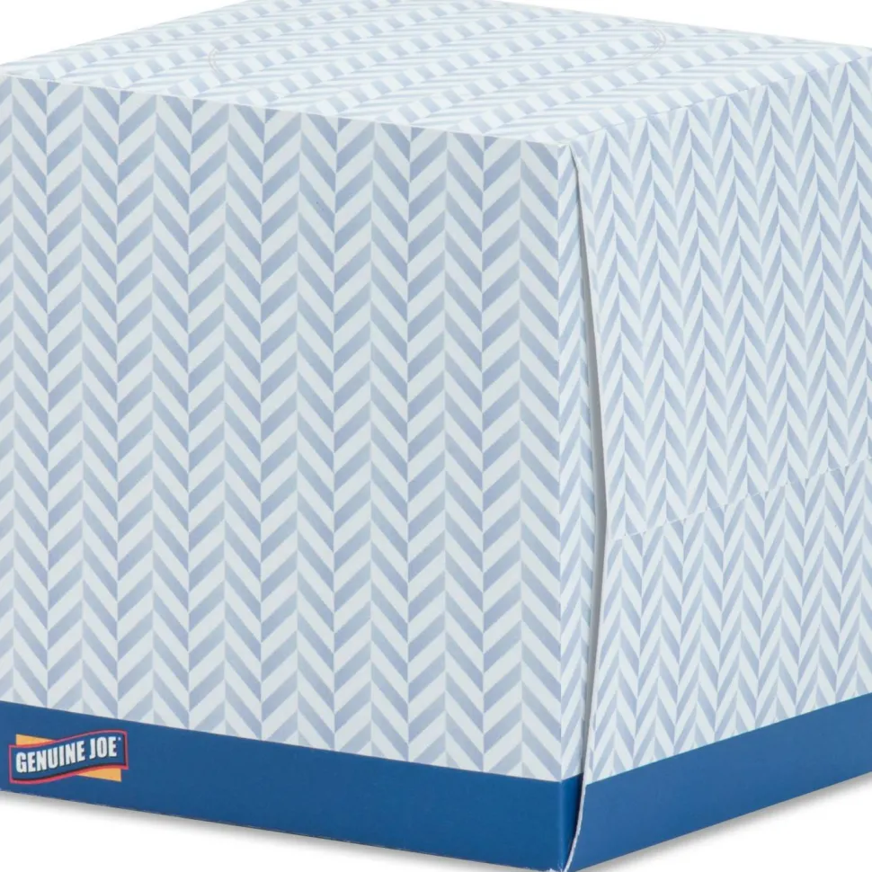 Genuine Joe Cube Box Facial Tissue - 2 Ply - Interfolded - White - 85 / Box - 36 / Carton