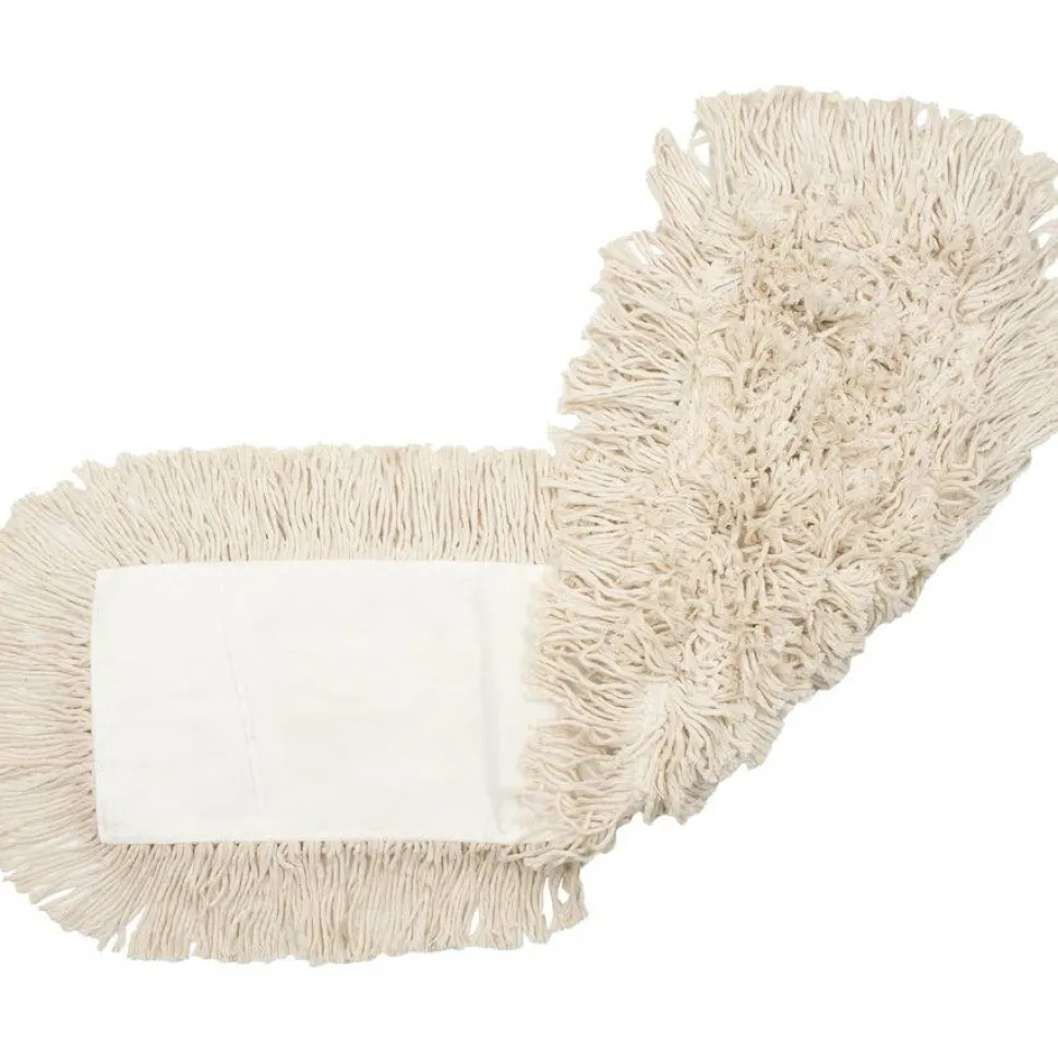 Genuine Joe Dust Mop Refill - 5" Width x 24" Length - Cut Ends, 4-ply, Quick Drying, Launderable - Cotton - Natural - 1.25 lb - 12 / Carton
