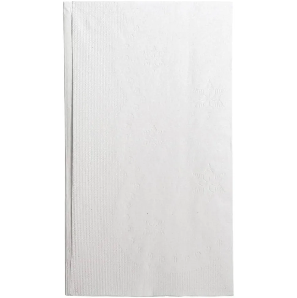 Genuine Joe Embossed 2-Ply Dinner Napkins, 17" x 15", 100% Recycled, White, 100 Napkins Per Sleeve, Carton Of 30 Sleeves