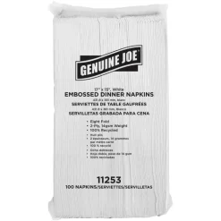 Genuine Joe Embossed 2-Ply Dinner Napkins, 17