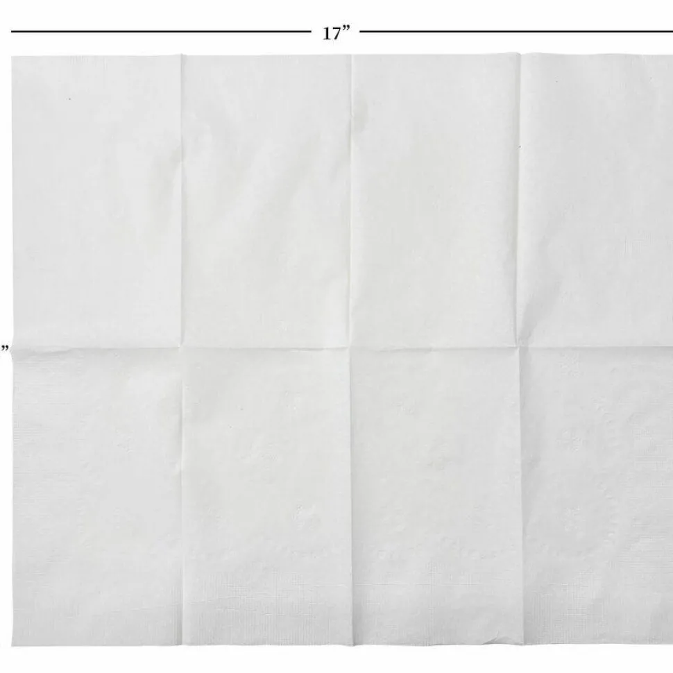 Genuine Joe Embossed 2-Ply Dinner Napkins, 17" x 15", 100% Recycled, White, 100 Napkins Per Sleeve, Carton Of 30 Sleeves