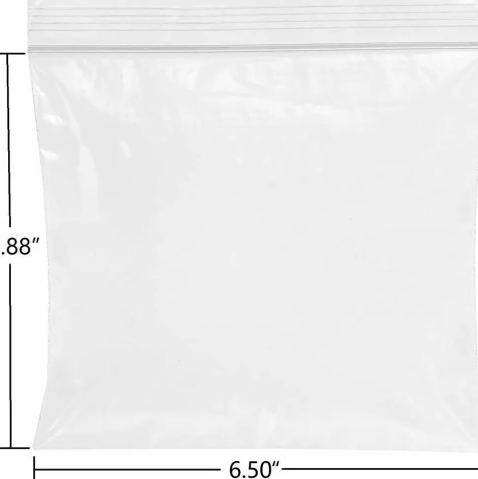 Genuine Joe Food Storage Bags, 6.50"x 5.88", 1.15 mil (29 Micron) Thickness, Zipper Closure, Clear, 500 Count - 11575