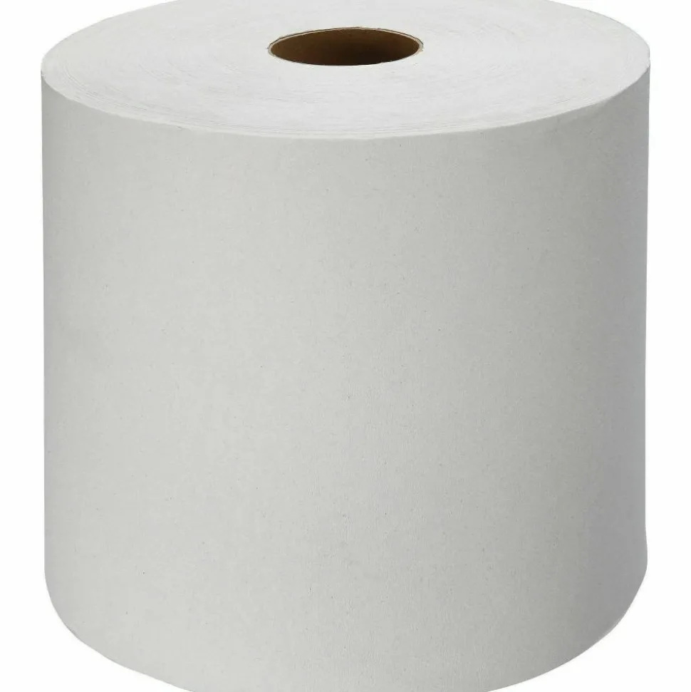 Genuine Joe Hardwound 1-Ply Paper Towels, 1000' Per Roll, Pack Of 6