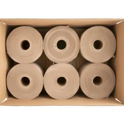 Genuine Joe Hardwound 1-Ply Paper Towels, 800' Per Roll, Brown, Pack Of 6 Rolls