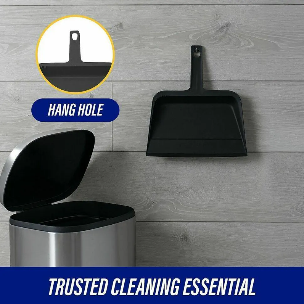 Genuine Joe Heavy-duty Plastic Dust Pan, 12", Black