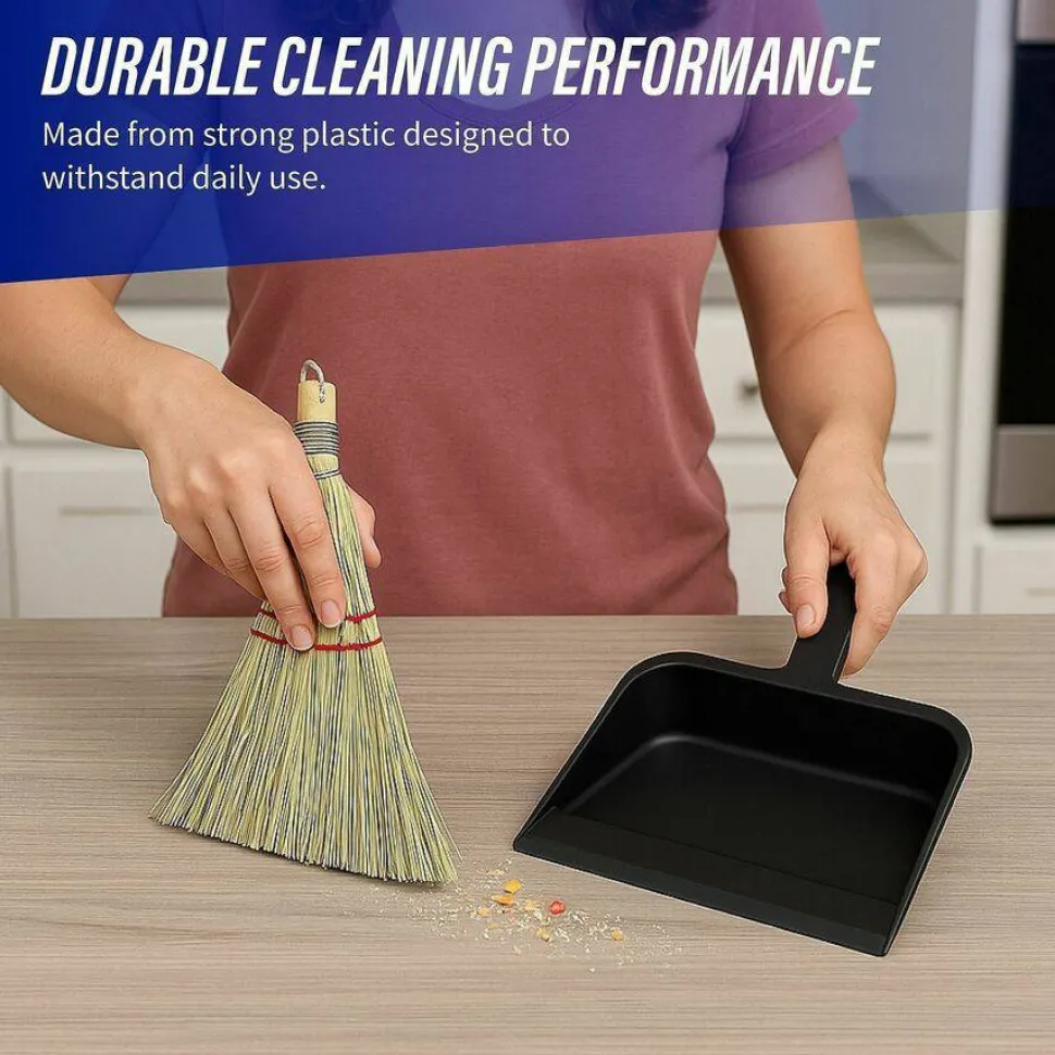 Genuine Joe Heavy-duty Plastic Dust Pan, 12", Black