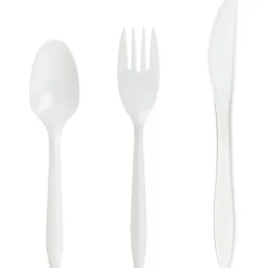 Genuine Joe Heavy/Medium-Weight Polypropylene Forks, White, Box Of 1,000