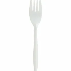 Genuine Joe Heavy/Medium-Weight Polypropylene Forks, White, Box Of 1,000