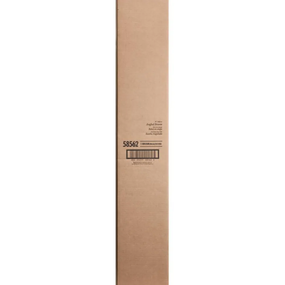Genuine Joe High-Performance Angled Broom, 9", Yellow