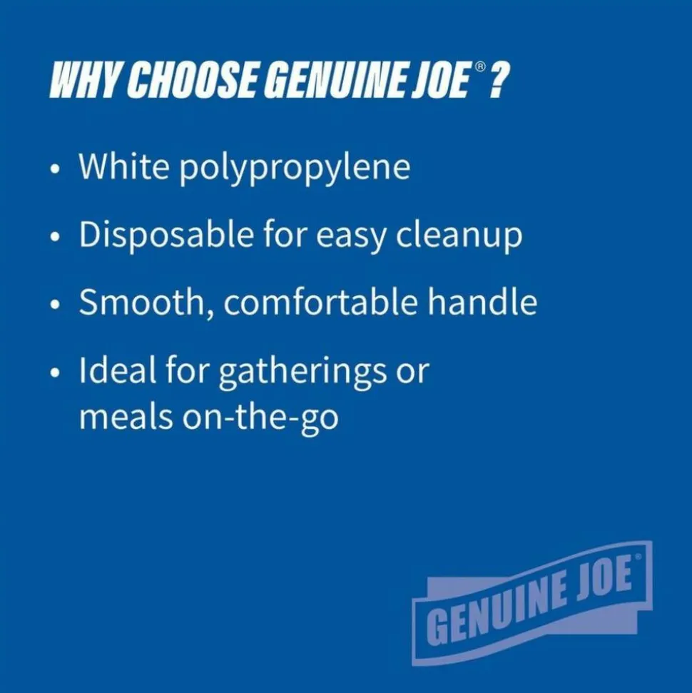 Genuine Joe Individually Wrapped Knife - 1 Piece(s) - Knife - 1 x Knife - Disposable - Polypropylene - White - 1000/Carton