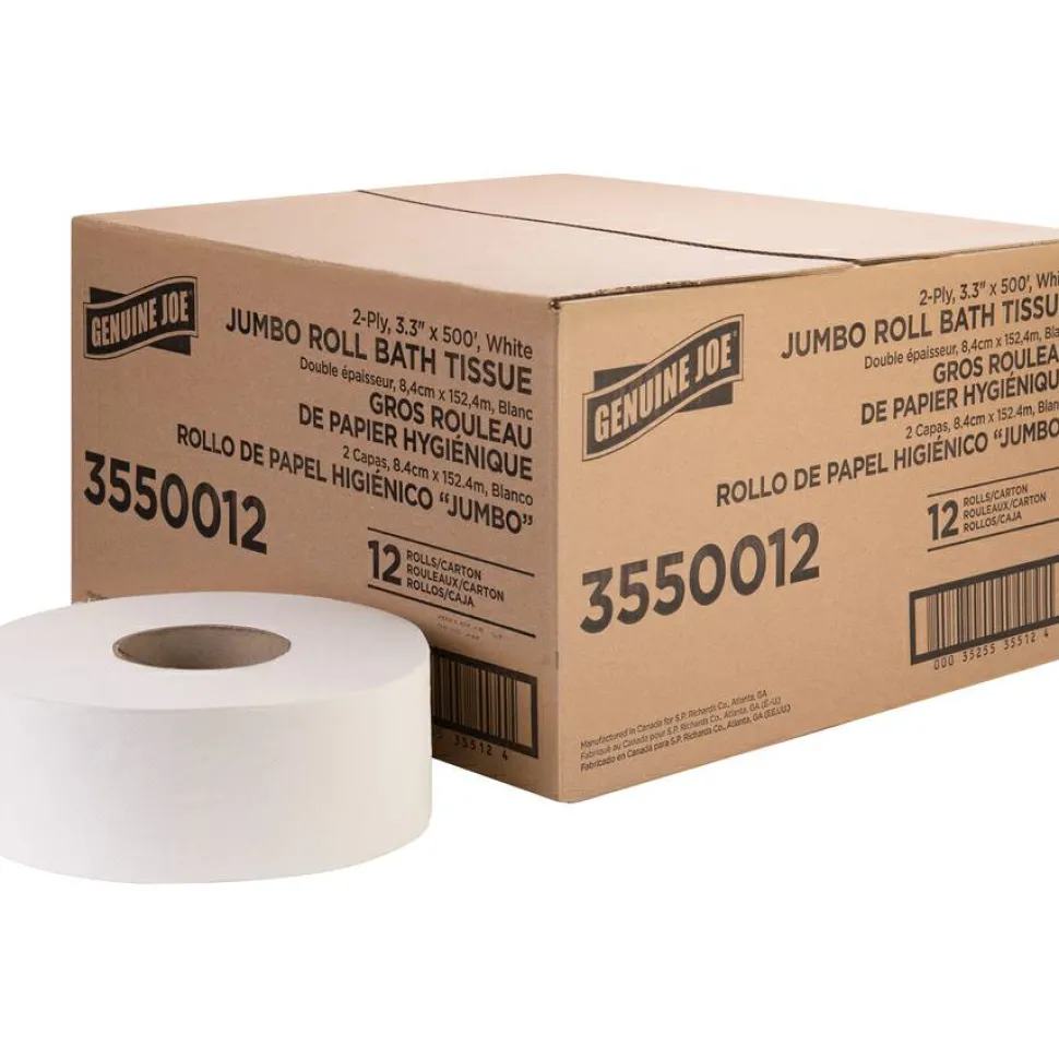 Genuine Joe Jumbo Jr Dispenser Bath Tissue Roll