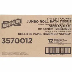 Genuine Joe Jumbo Jr Dispenser Bath Tissue Roll - 2 Ply - 3.30