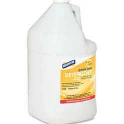 Genuine Joe Lemon Scent Dishwashing Detergent, 128 Oz Bottle