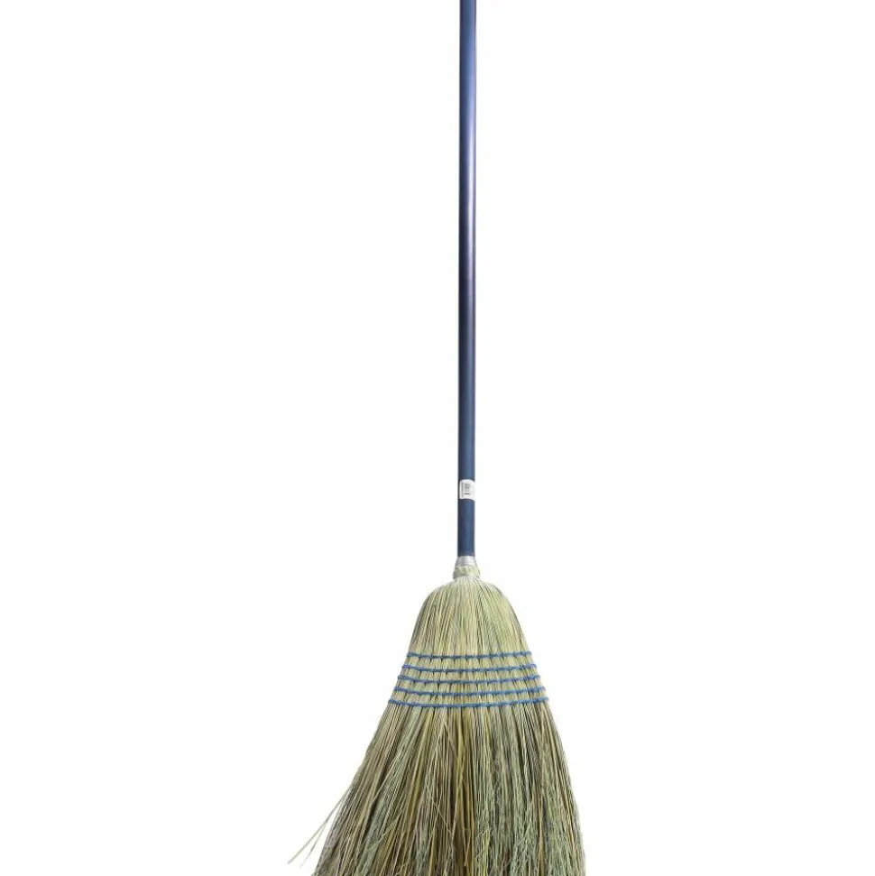 Genuine Joe Light-Duty Broom - Corn Fiber Bristle - Lacquered Wood Handle - Natural - 1 Each