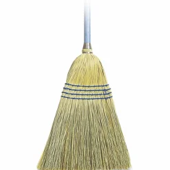 Genuine Joe Light-Duty Broom - Corn Fiber Bristle - Lacquered Wood Handle - Natural - 1 Each