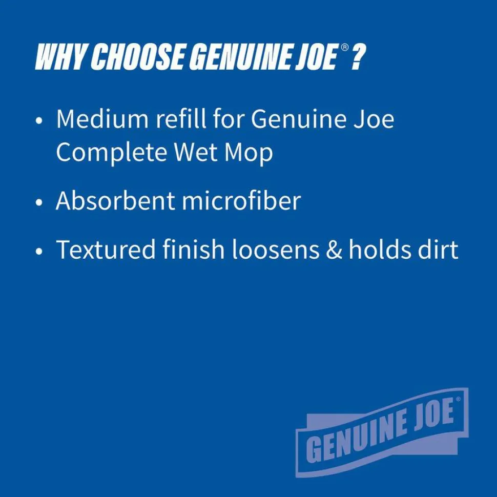 Genuine Joe Microfiber Wet Mophead Refill - MicroFiber