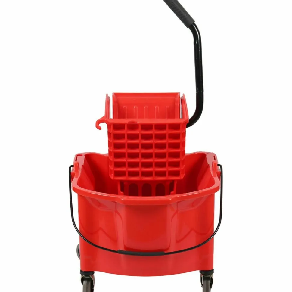 Genuine Joe Mop Bucket And Wringer Combination, 26 Quarts, Red