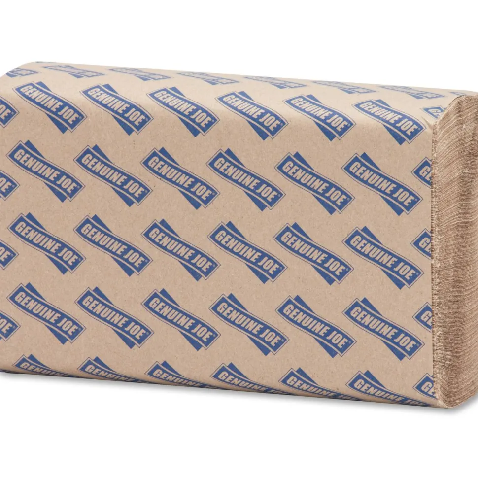 Genuine Joe Multi-Fold 1-Ply Paper Towels, Natural, Pack Of 4000 Sheets