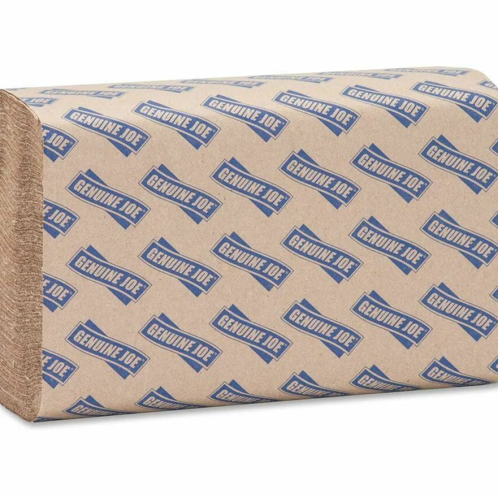 Genuine Joe Multi-Fold 1-Ply Paper Towels, Natural, Pack Of 4000 Sheets