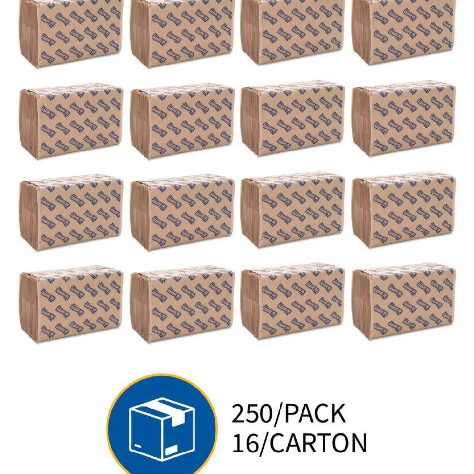 Genuine Joe Multi-Fold 1-Ply Paper Towels, Natural, Pack Of 4000 Sheets