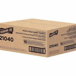 Genuine Joe Multi-Fold 1-Ply Paper Towels, Natural, Pack Of 4000 Sheets