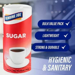 Genuine Joe 20 oz. Sugar Canister - Canister - 1.2 lb (20 oz) - Natural Sweetener - 24/Carton