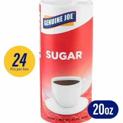 Genuine Joe 20 oz. Sugar Canister - Canister - 1.2 lb (20 oz) - Natural Sweetener - 24/Carton